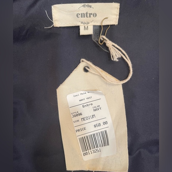 Navy Blue Entro Puffer Vest - 100% Polyester - Picture 2 of 4